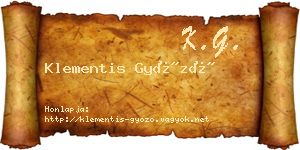 Klementis Győző névjegykártya