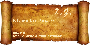 Klementis Győző névjegykártya
